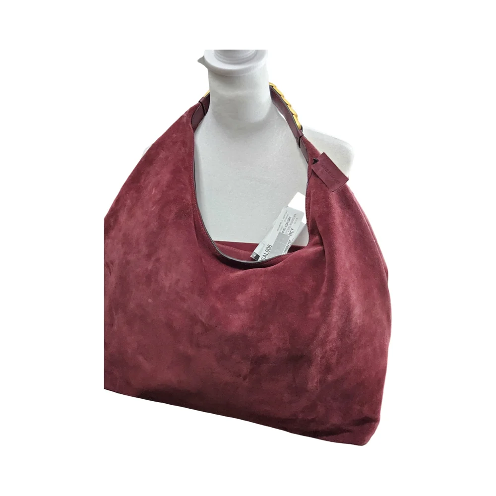 Donna Karen New York Suede Bag with Gold Accents